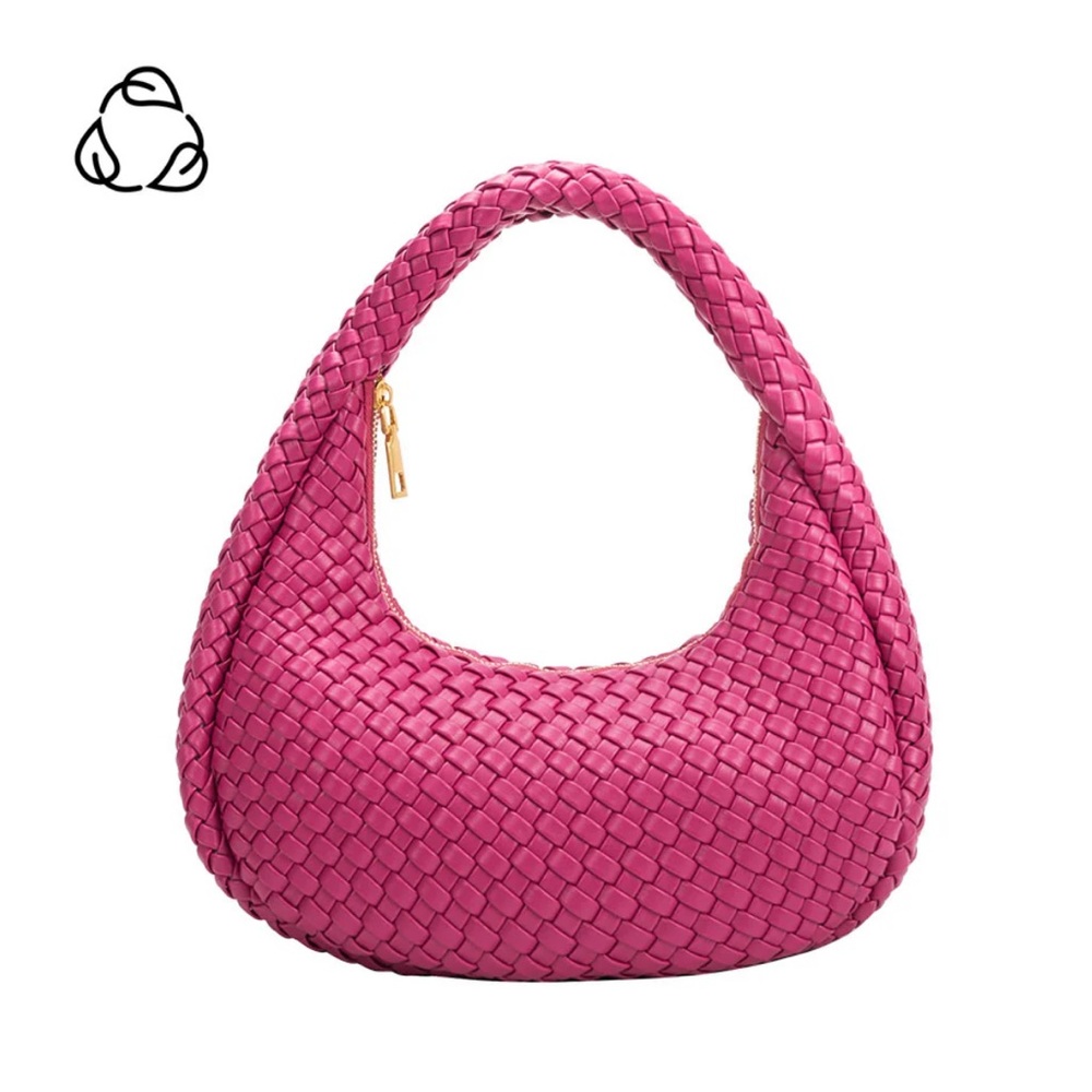 Melie Bianco Fuchsia Woven Hobo Bag